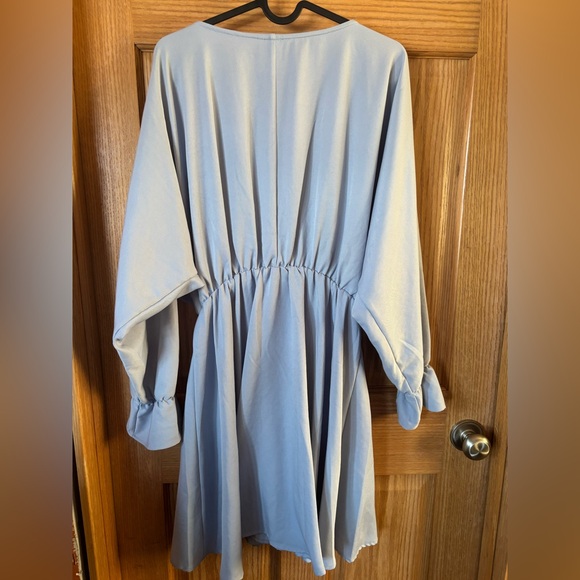 #35 Twik Ballon sleeve blue Dress 28” PTP 14-18” waist - Picture 6 of 6